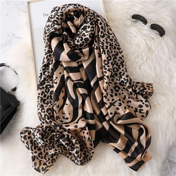 Satin Scarf Fashion Lightweight Leopard